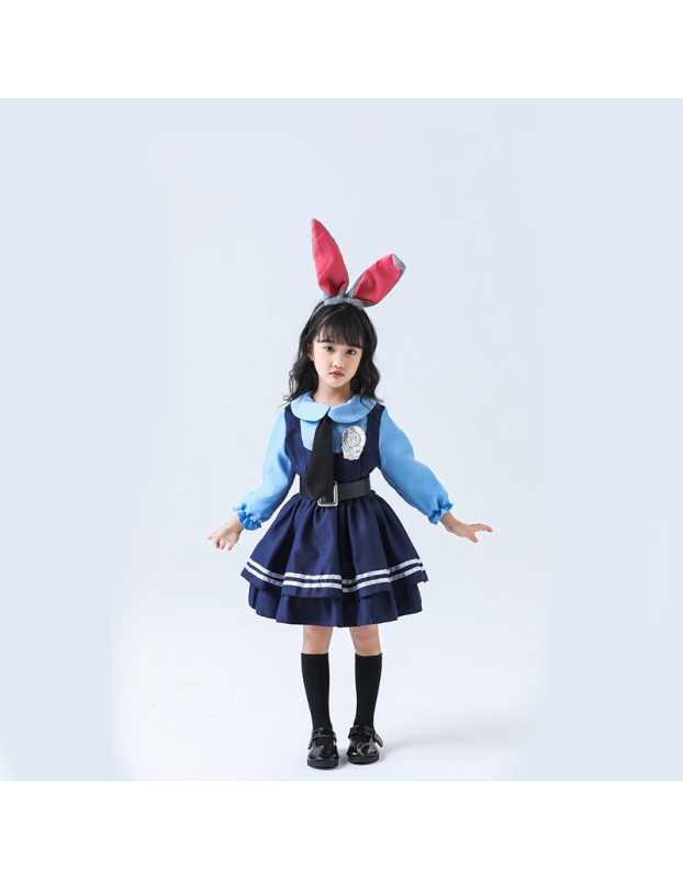 Halloween Crazy Zootopia Cartoon Cosplay Officer Judy Rabbit Costume DL2046