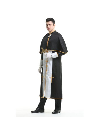 Halloween Black Party Male Priest Godfather Missionary Cosplay Costume XY82225