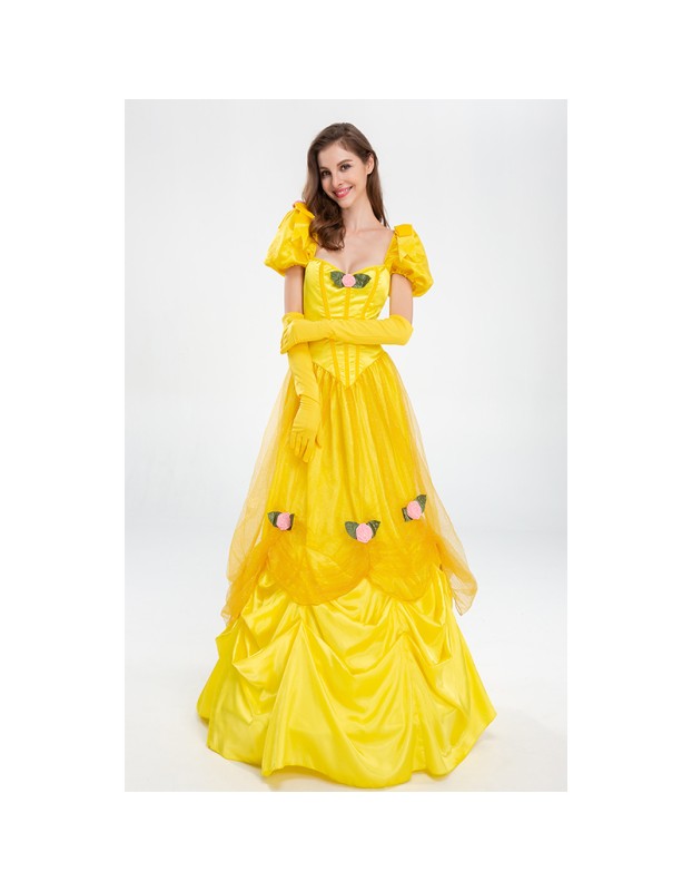 Halloween Costume Beauty And The Beast Princess Belle Dress Stage Costume YM3701