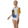 Women Tops Summer Short Sleeve Sequins T-Shirts M8443