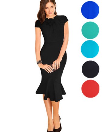 Elegant Office Cocktail Midi Bodycon Dress M30182