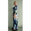 Sexy V-neck beautifully printed plus size and floor dress fashion women's clothing M8573