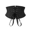 Black Embossed Jacquard Short Torso Underbust Corset Waist Slimming Shaperwear Belt 22067