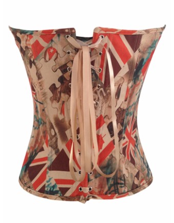 three countries flags pattern corsets m1265d