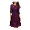 Women Lace Middle Sleeve Casual sexy Dress 2017 Party Dress