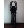 Sexy Black And White Lace Design Evening Dress M3974