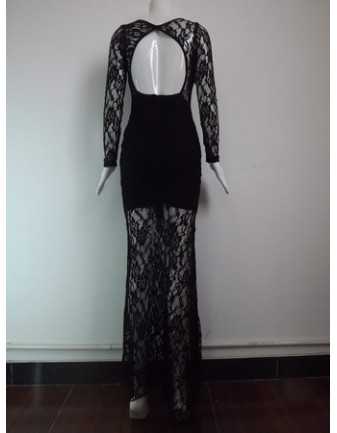 Sexy Black And White Lace Design Evening Dress M3974
