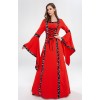 Retro Hooded Dresses Horn Sleeve Square Neck Costume Full Skirted Stage YM9304