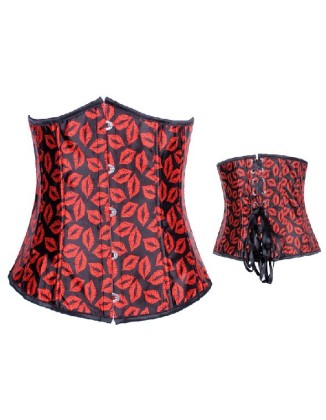 red underbust sexy satin corset m1862