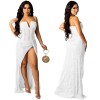 Fork Hot Drilling Bead Mesh Evening Gown Elegant Ladies Dresses X5263