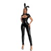 Sexy Bunny Girl Pvc Leather Bodysuit One Piece Shiny Jumpsuit XX680392