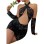 Women Sexy Lace Lingerie Halter Lace See-through Pajamas Dress YSF789