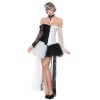 Black White Patchwork Corset With Mini Skirt M1419