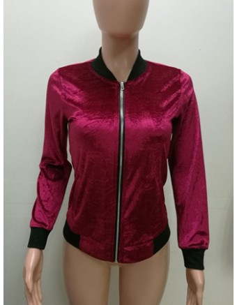 New fashiion sexy women red jacket short style with pocket M88080