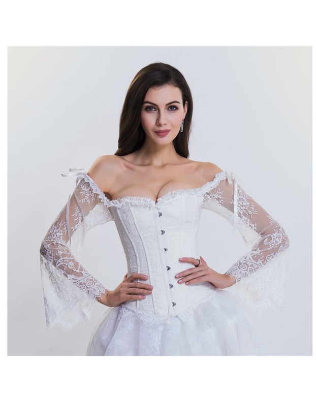 Long Sleeve Lace Corset M1418A