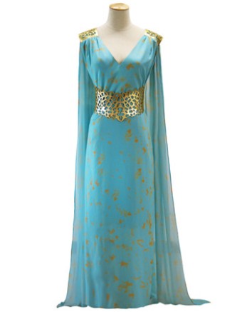 Game of Thrones Daenerys Cosplay Costumes Blue Dresses M40474