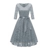 Ladies Casual Long-Sleeve Wedding Guest V-Collar Lace Girl Dress CD1592-1