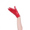 European and American Short High Elastic Bright Leather PU Gloves 68323
