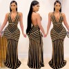 Sexy Deep V Backless Sequin Evening Ironed Drill See Through Long Party Dress X3816