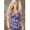 flowery printed sexy denim corset m1928