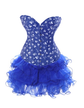strapless corset with multi-layer skirt m1996