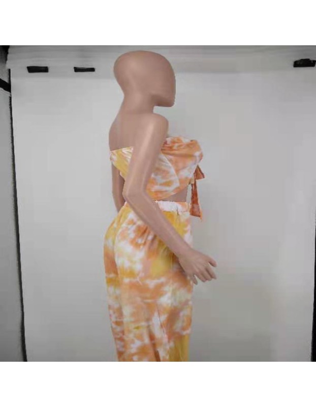 sexy tube top slim two piece top and pants sets M8599