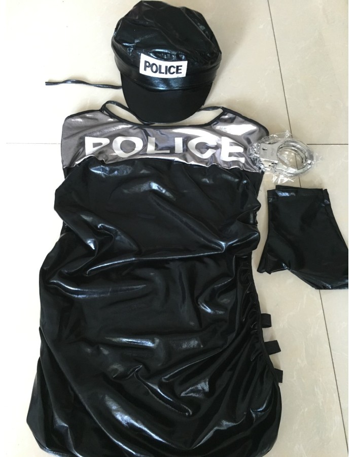 Sexy black cop costume M40185