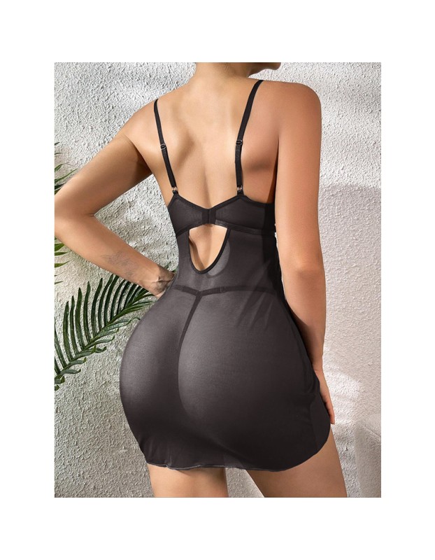 Sexy Halter Nightdress Pearl Sexy Dress Backless See-Through Nightdress YSF846