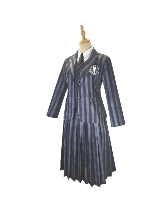 The Addams Family Costumed Female Wednesday Same Style Cosplay School Uniform YZ411