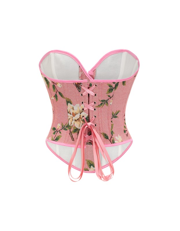 Flower Palace Corset Butterfly Print Bone Dress Wedding Base Waist Busier 22025