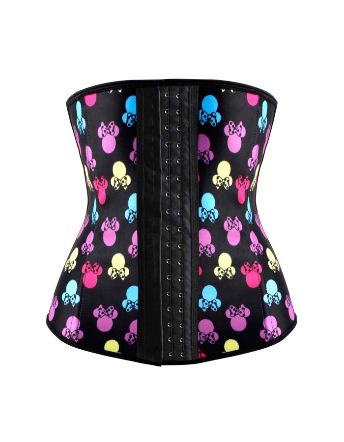 Women hot colorful print latex waist corsets M1303R