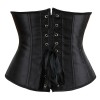 Sexy women solid satin underbust corsets plus size black white M1743