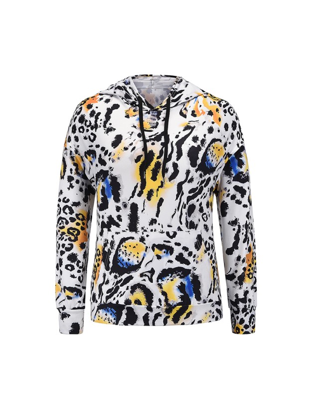 Coat Jacket Floral Print Long-Sleeved Pullover Casual Women Hoodies Fashionable LQ156