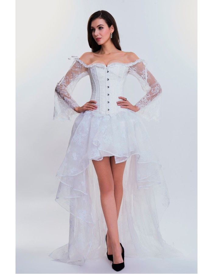 2Pcs Sexy Medieval Victorian Gothic Steampunk Corset With Skirt M1420