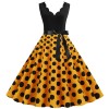 Burnt Polka Print Dot Office Wear Sleeveless V-neck White Dress JY14721