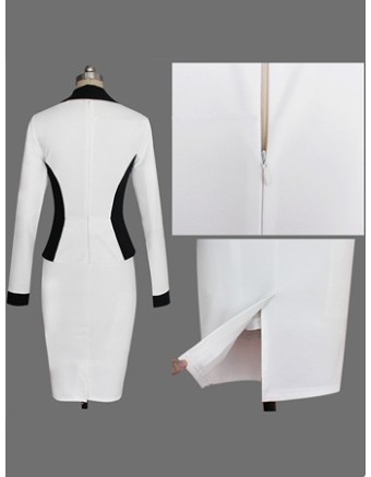 High Quality Hot 3 Colors Women OL V Neck Dress M30226