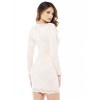 New Clubwear White Long Sleeve Mesh Insert Mini Sexy Dress M3638B