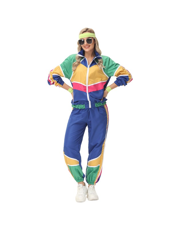 Halloween Couple Set Retro Costume 70's Disco Hippie Dance Cosplay Disco MS5580-5587