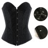 New Black Shiny Boned Overbust Corset M1402