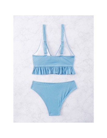 Hot Bikini Blue Tasseled Swimsuit  Lingerie Sexy Slim Fit Swimsuit A2211