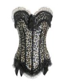 plus size sexy leopard print lace corset m1717