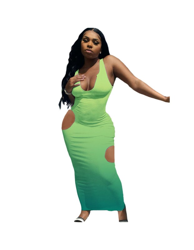 Slim Sexy Gradient Fashion Women Maxi Dresses M056