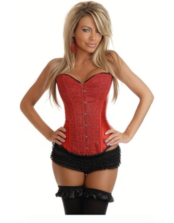 sexy red arabesquitic corset with ruffle panty m1846a