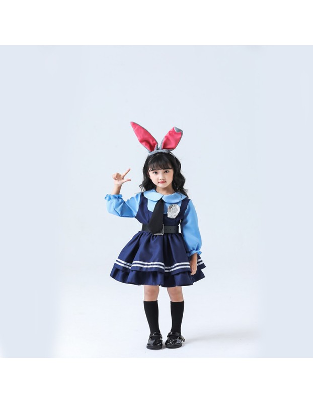Halloween Crazy Zootopia Cartoon Cosplay Officer Judy Rabbit Costume DL2046