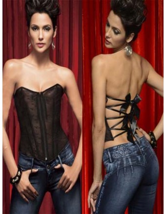 black lace corset m1220