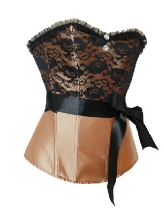 brown jacquard corset with belt m1826d