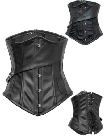 2016 New Leather Charpie Steel Bones Underbust Corset M1356