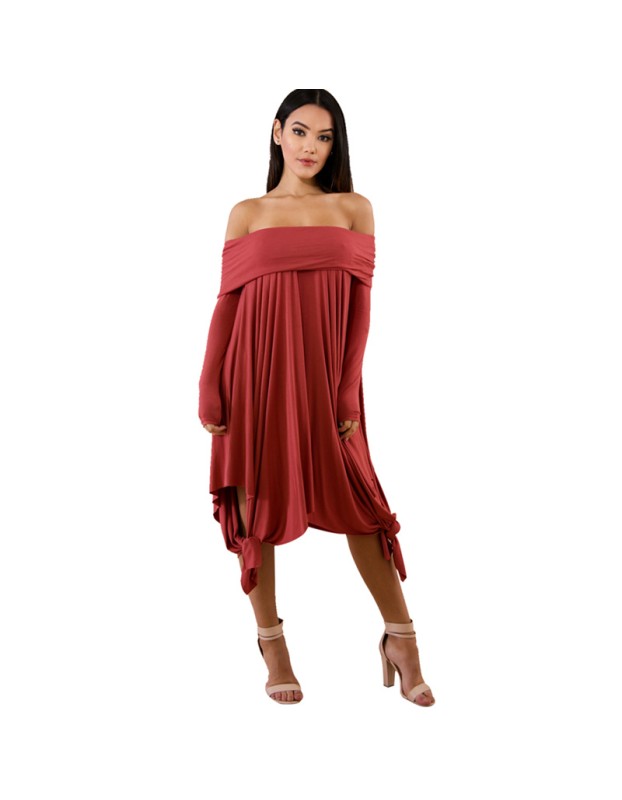 Summer Bohemian White Irregular Beach Dress 8206