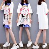 Casual Loose Cartoon Printed T Shirt Dress M8369