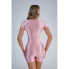 Sexy Large Size Shiny Silky Front File Seamless Shorts Jumpsuit Tight XX9026